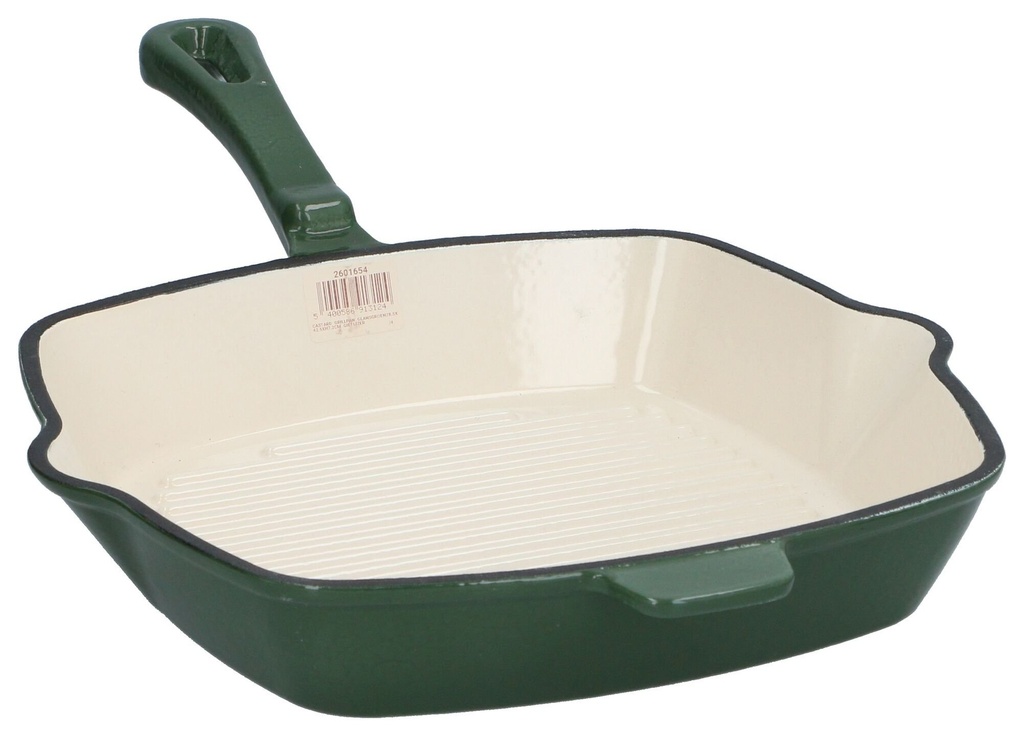 [540058691312] COSY & TRENDY Bistecchiera in Ghisa Verde Lucido 43x29x8cm