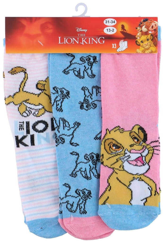 [540403012555] DISNEY Sokken Set 3 Stuks The Lion King Maat 23/34
