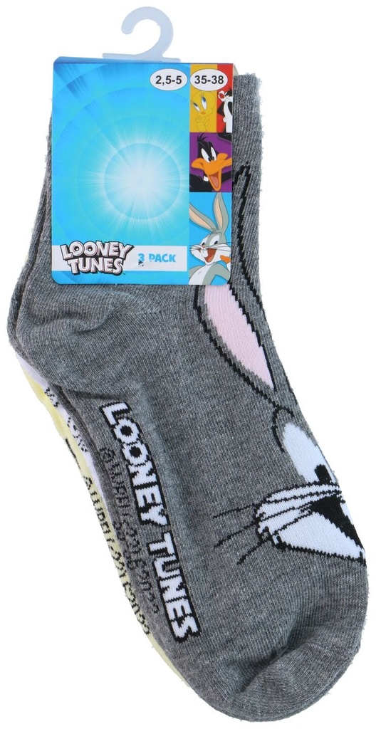 [540403014298] LOONEY TUNES Socks 3 Pack Size 35/42