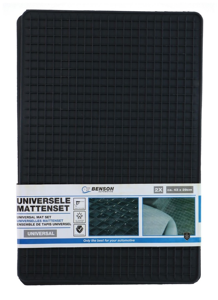 [872081242885] UNBRANDED Set di Tappetini Universali per Auto Set da 2 43x29cm