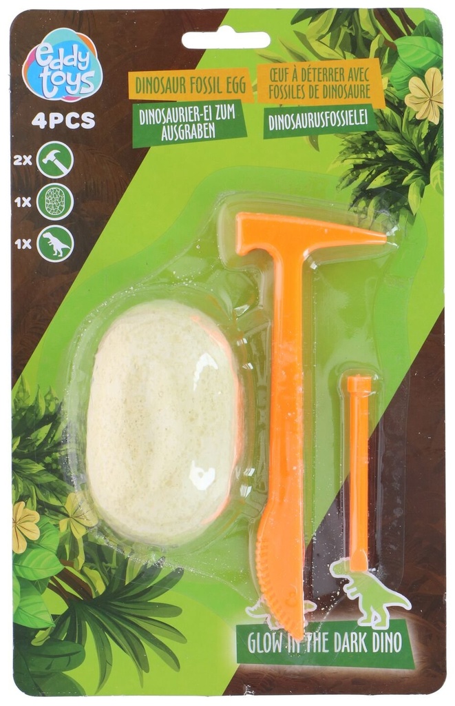 EDDY TOYS Dinosaur Fossil Egg Excavation Kit 3 pcs 6 Assorted