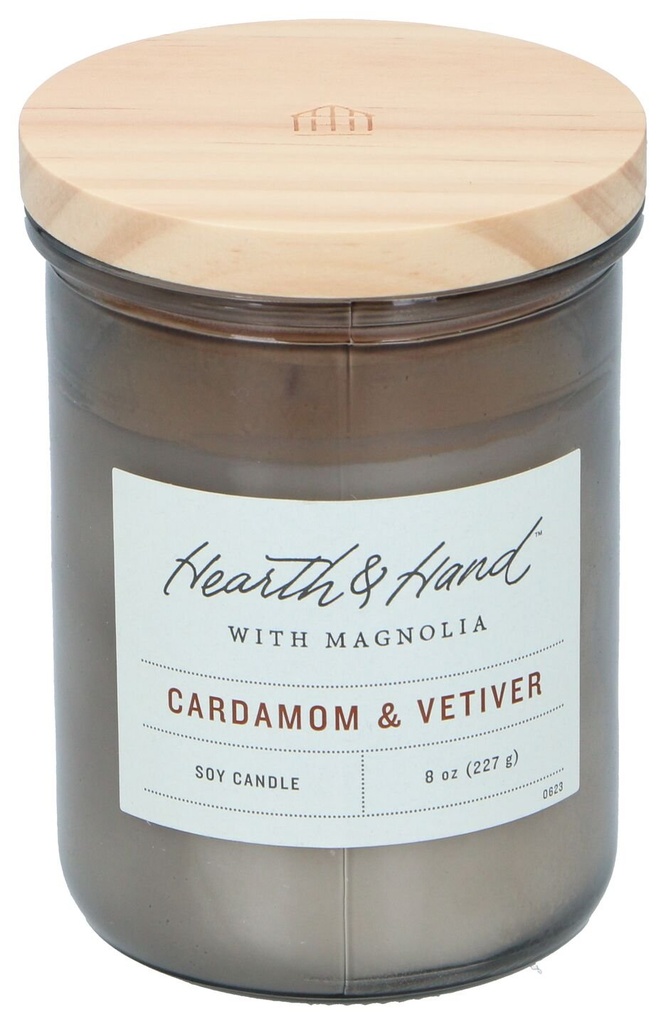 [872158681103] HEARTH & HAND Cardamom & Vetiver Soy Candle 8 oz (227 g)
