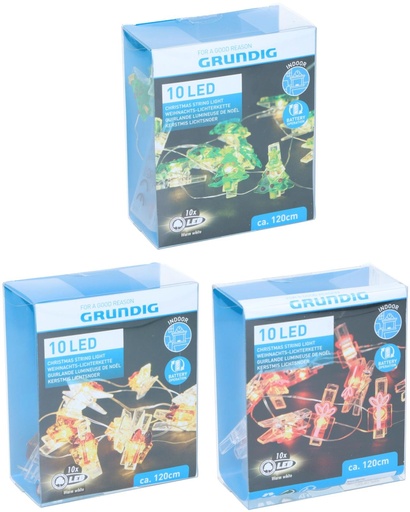 [871125226509] GRUNDIG Christmas Figure String Lights 10 LED Warm White