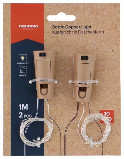 [871125243066] GRUNDIG Christmas Bottle Lights Warm White 10 LED