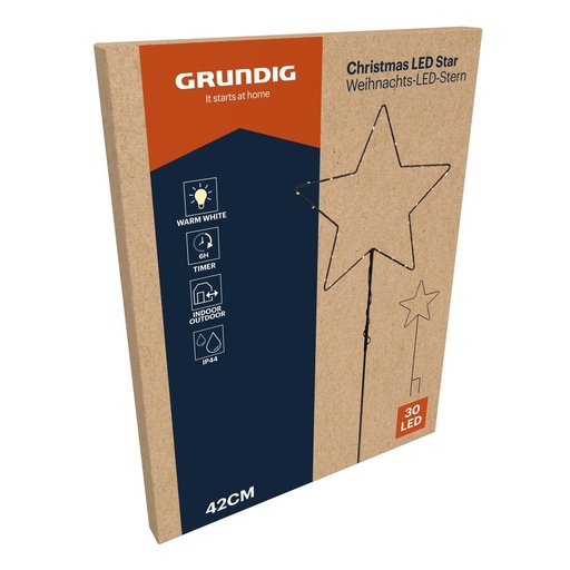 [871125242900] GRUNDIG Christmas Light Star Shape 30 LED