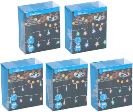 [871125249791] GRUNDIG Christmas String Lights 10 LED Multicolor Battery