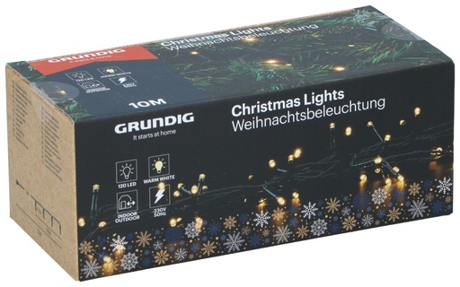 [871125230375] GRUNDIG Christmas Lights 120LED 230V IP44 Warm White