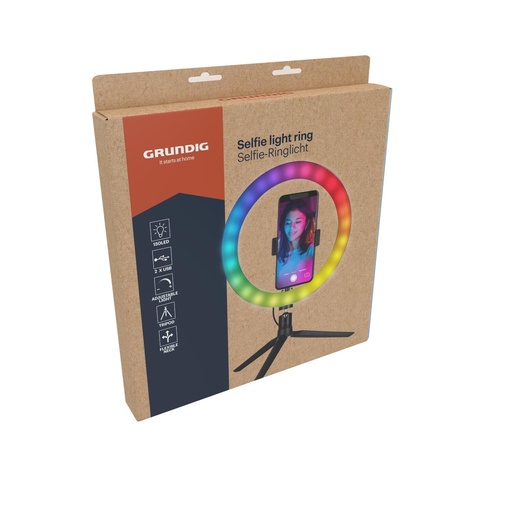 [871125229147] GRUNDIG Selfie Ring Light Ø25cm 150 LED RGB