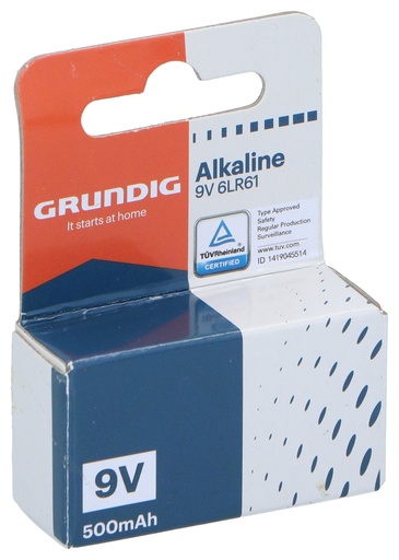 [871125243690] GRUNDIG 9V Alkaline Battery 500mAh