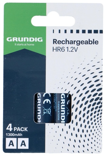 [871125242506] GRUNDIG Battery AA Rechargeable 1300mAh 1.2V