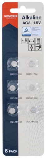 [871125227272] GRUNDIG Battery Buttoncell AG3 6 Pack