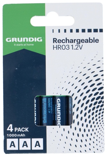 [871125242505] GRUNDIG Battery AAA Rechargeable 1000mAh 1.2V