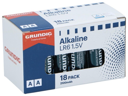 [871125230247] GRUNDIG Battery Alkaline AA/LR6 2100mah 18pc