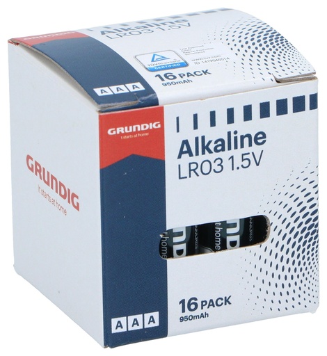 [871125230354] GRUNDIG Battery AAA LR03 Alkaline 1.5V 950mAh