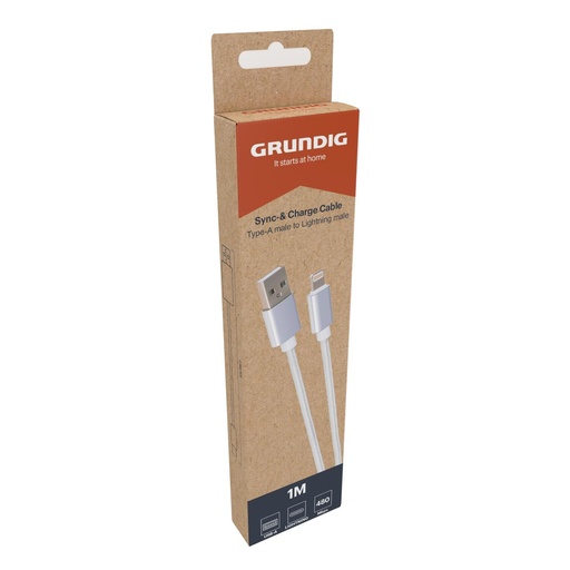 [871125235113] GRUNDIG USB-A to Lightning Cable 1m White