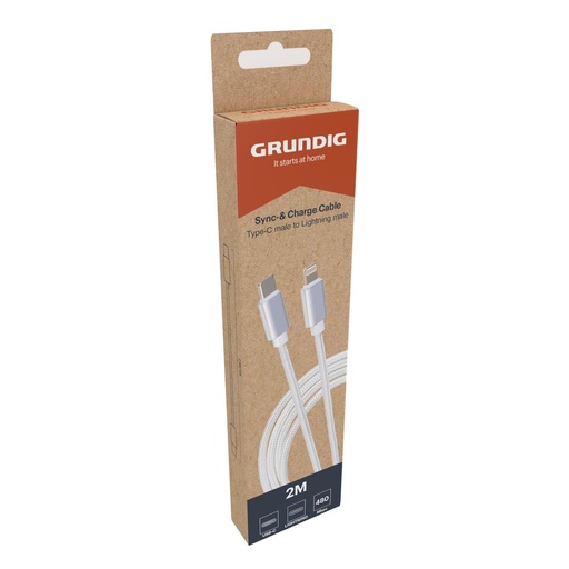 [871125235119] GRUNDIG USB-C to Lightning Cable 2m White