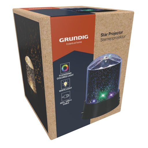 [871125233581] GRUNDIG Star Projector Lamp 11x11x13.6cm USB-C