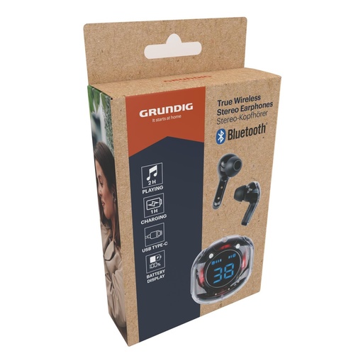 [871125227071] GRUNDIG True Wireless Earbuds Transparent Black
