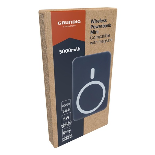 [871125235620] GRUNDIG Wireless Powerbank Mini 5000mAh Navy Blue