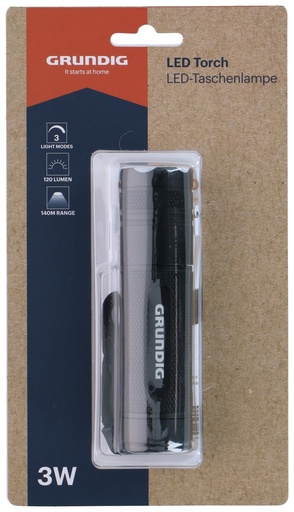 [871125234740] GRUNDIG Torch LED 3W 120Lumen 140m Beam
