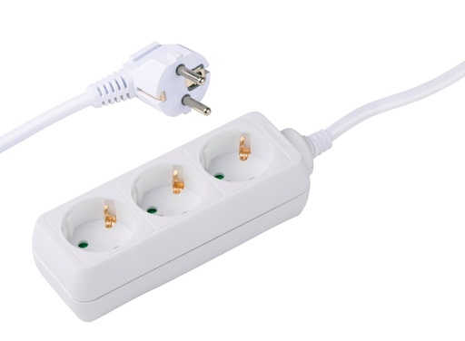 [871125256897] GRUNDIG 3 Way Power Socket 1.5m White