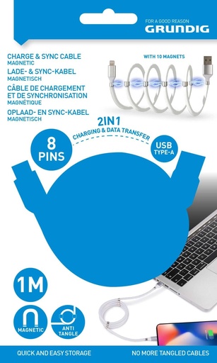 [871125224974] GRUNDIG USB-A to Lightning 8-pin Cable 1m Magnetic