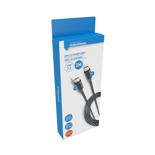 [871125223896] GRUNDIG USB-C to USB-C Cable 3.2 Gen 2 3m