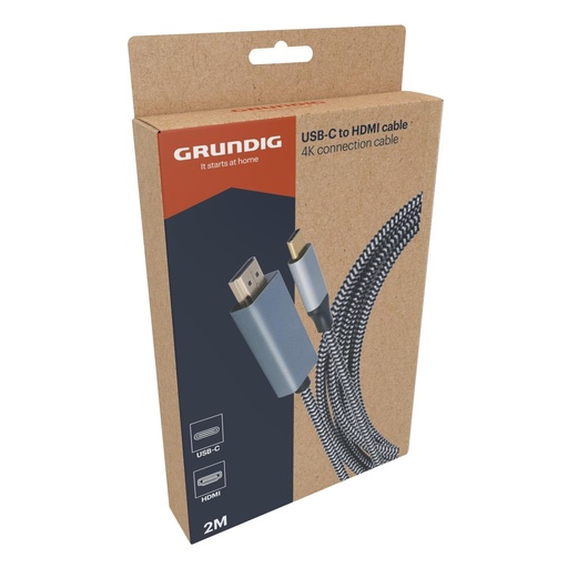 [871125257137] GRUNDIG USB-C to HDMI 4K Cable 2m