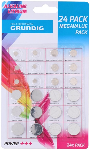 [871125214571] GRUNDIG Button Cell Battery AG/CR 24-Pack