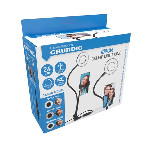 [871125223814] GRUNDIG 2-in-1 Selfie Studio Clip With Light
