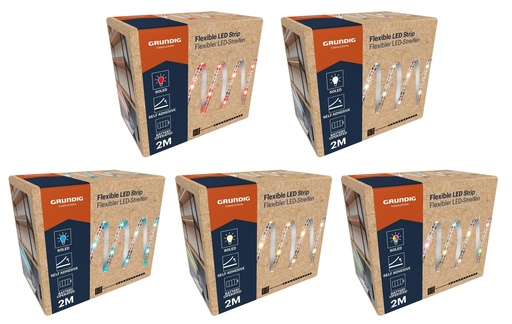 [871125235026] GRUNDIG LED Strip 2m 30LED/m IP20 Battery Operated