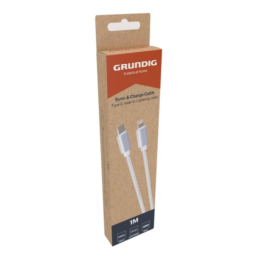 [871125235117] GRUNDIG USB-C to Lightning Cable 1m White