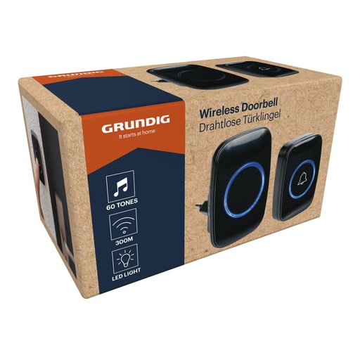 [871125242131] GRUNDIG Wireless Doorbell 60 Melodies 300m Range