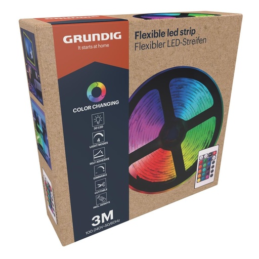 [871125258633] GRUNDIG LED Strip 3m RGB 180led IP65