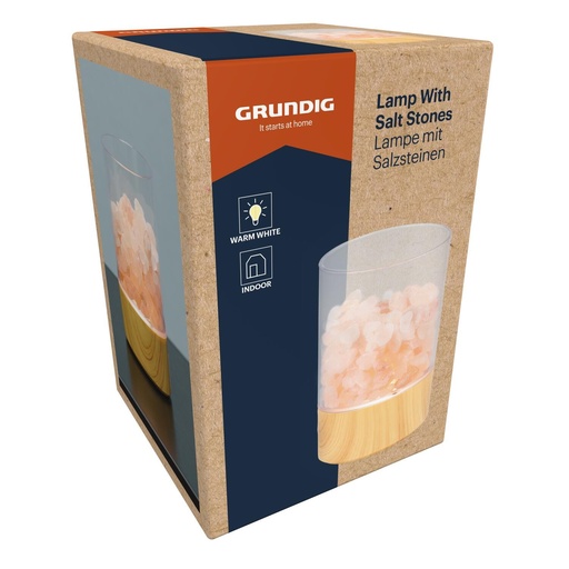 [871125243073] GRUNDIG Lamp with Salt Stones 9.5x9.5x14cm