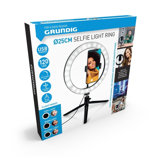 [871125224511] GRUNDIG Selfie Light Ring Ø25cm 120LED