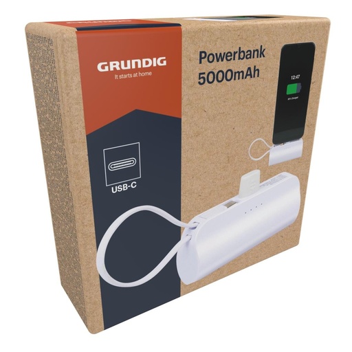 [871125235616] GRUNDIG Powerbank 5000mAh White USB-C