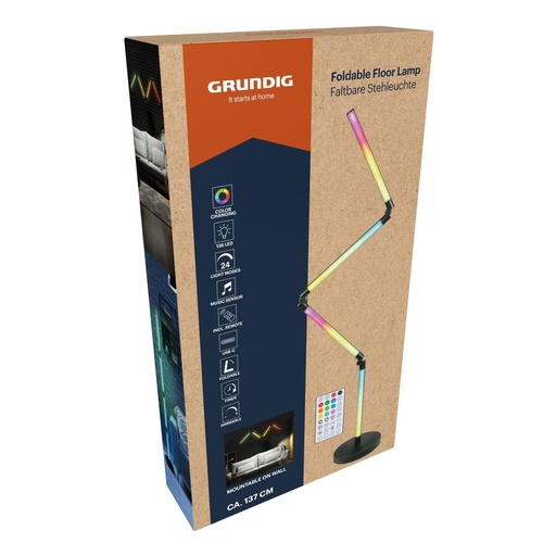 [871125244447] GRUNDIG Foldable Floor Lamp RGB 137 cm 5W
