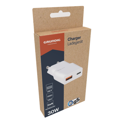 [871125242374] GRUNDIG Charger USB-A & USB-C GaN 30W
