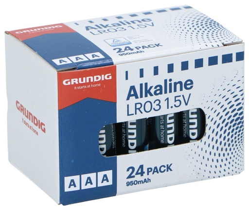 [871125230243] GRUNDIG Battery Alkaline AAA/LR03 950mah 24pc