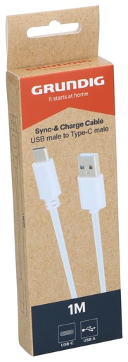 [871125229145] GRUNDIG USB-C to USB-A Charge & Sync Cable 1m