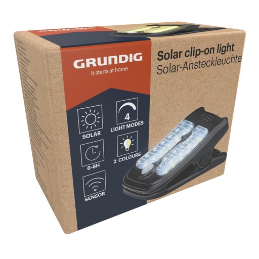 [871125250633] GRUNDIG Solar Garden Clip Light 4 Light Modes