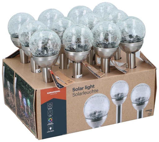 [871125226142] GRUNDIG Solar Garden Ball Light LED Ø7.5cm