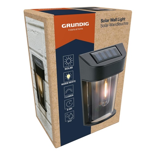 [871125243096] GRUNDIG Solar Wall Light Warm White