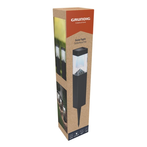 [871125226166] GRUNDIG Solar Garden Light 2 LED 6.5x34cm Black