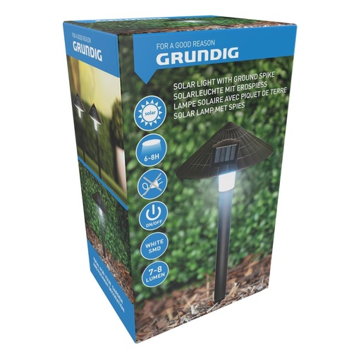 [871125247650] GRUNDIG Solar Garden Light Spike Ø15x37.5cm