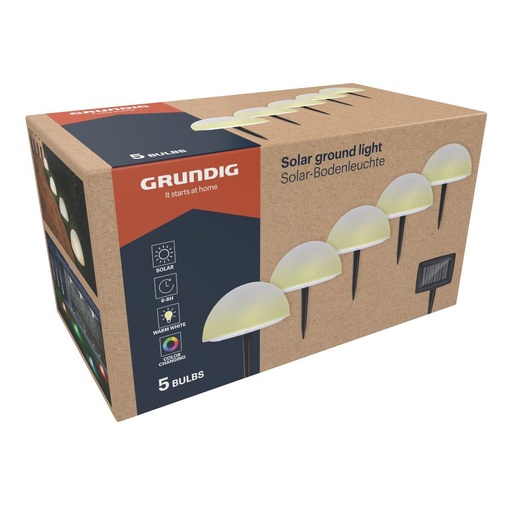 [871125226157] GRUNDIG Solar Ground Light Ø15cm Colour Changing