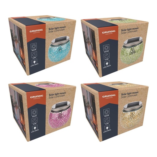 [871125234185] GRUNDIG Solar Garden Light Mosaic LED Colour Changing