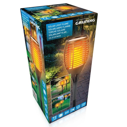 [871125212330] GRUNDIG Solar Garden Light Flame Effect LED