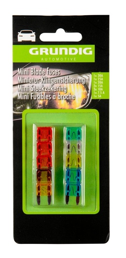 [871125232734] GRUNDIG AUTOMOTIVE Mini Blade Car Fuses 12V Blue